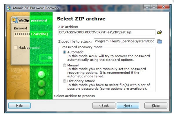 atomic zip password recovery
