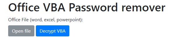 office vba password remover