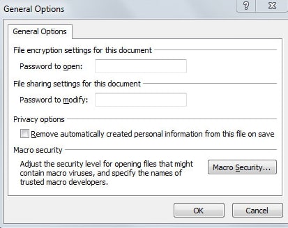 password to modify
