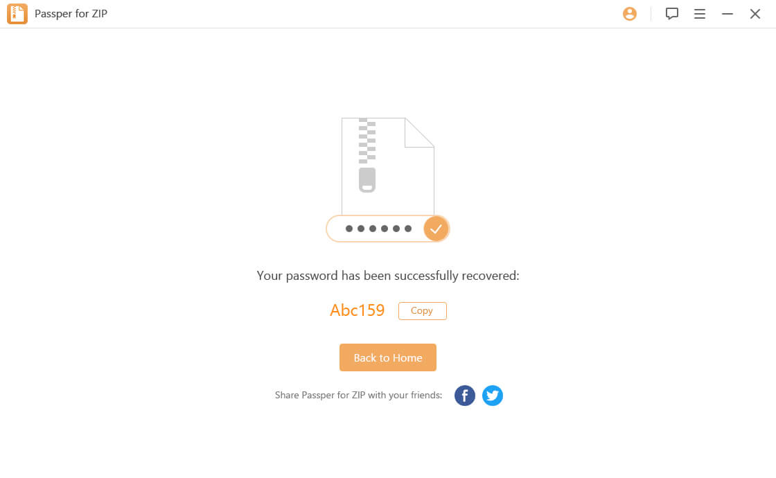 recover zip password successfully