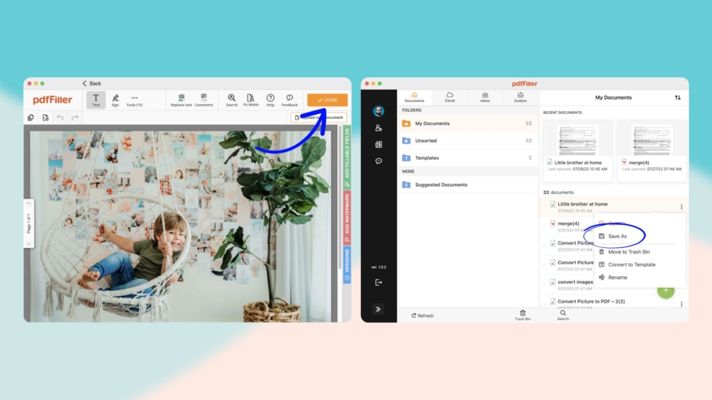 Convert a picture to PDF on Mac using pdfFiller application 02