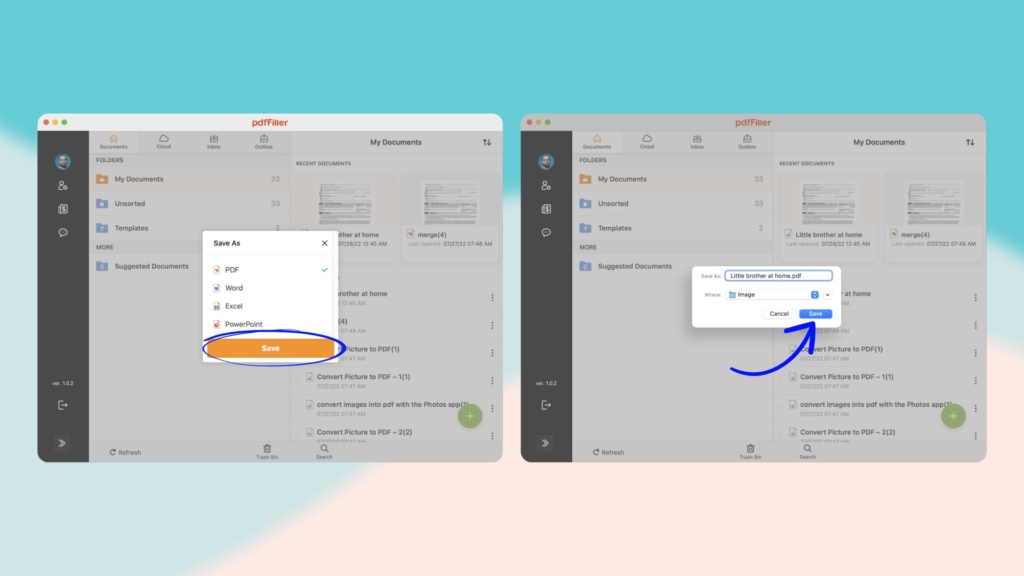 Convert a picture to PDF on Mac using pdfFiller application 03