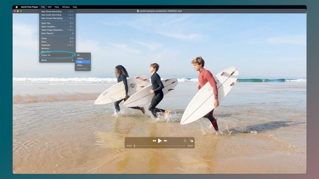 How to compress a video file on Mac using QuickTime