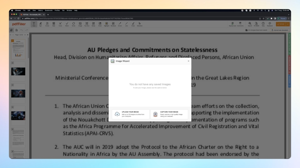Step-by-step guide on adding a photo to a PDF on Mac with online pdfFiller