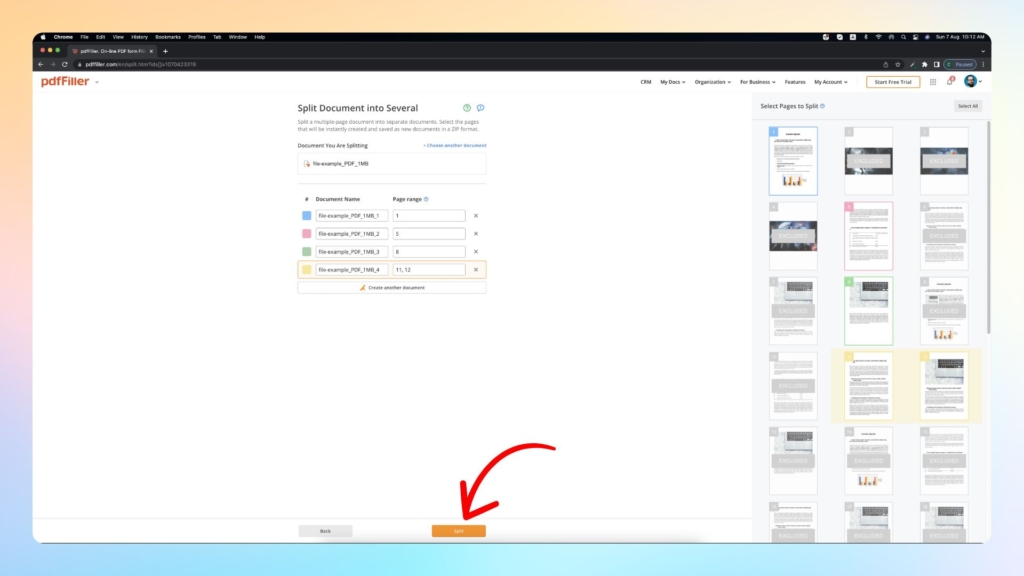 Step-by-step guide on how to split PDFs on Mac using pdfFiller