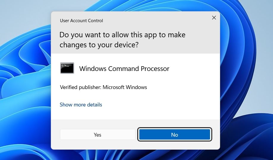 UAC window 