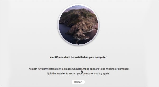 macOS Could Not Be Installed on Your Computer Error Message