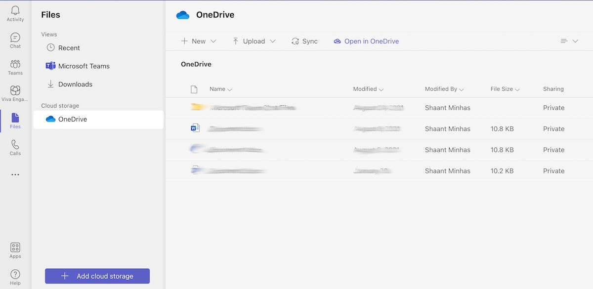 onedrive in teams