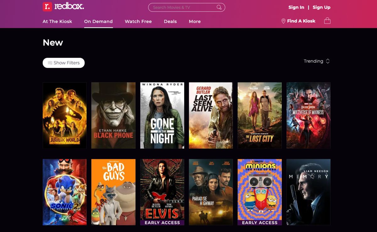 Redbox On Demand new releases