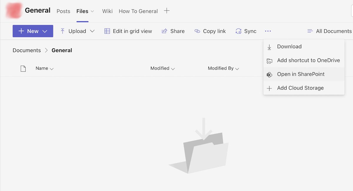 teams file tab