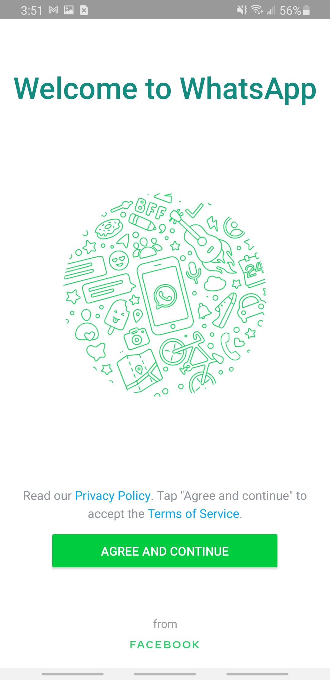 whatsapp welcome screen