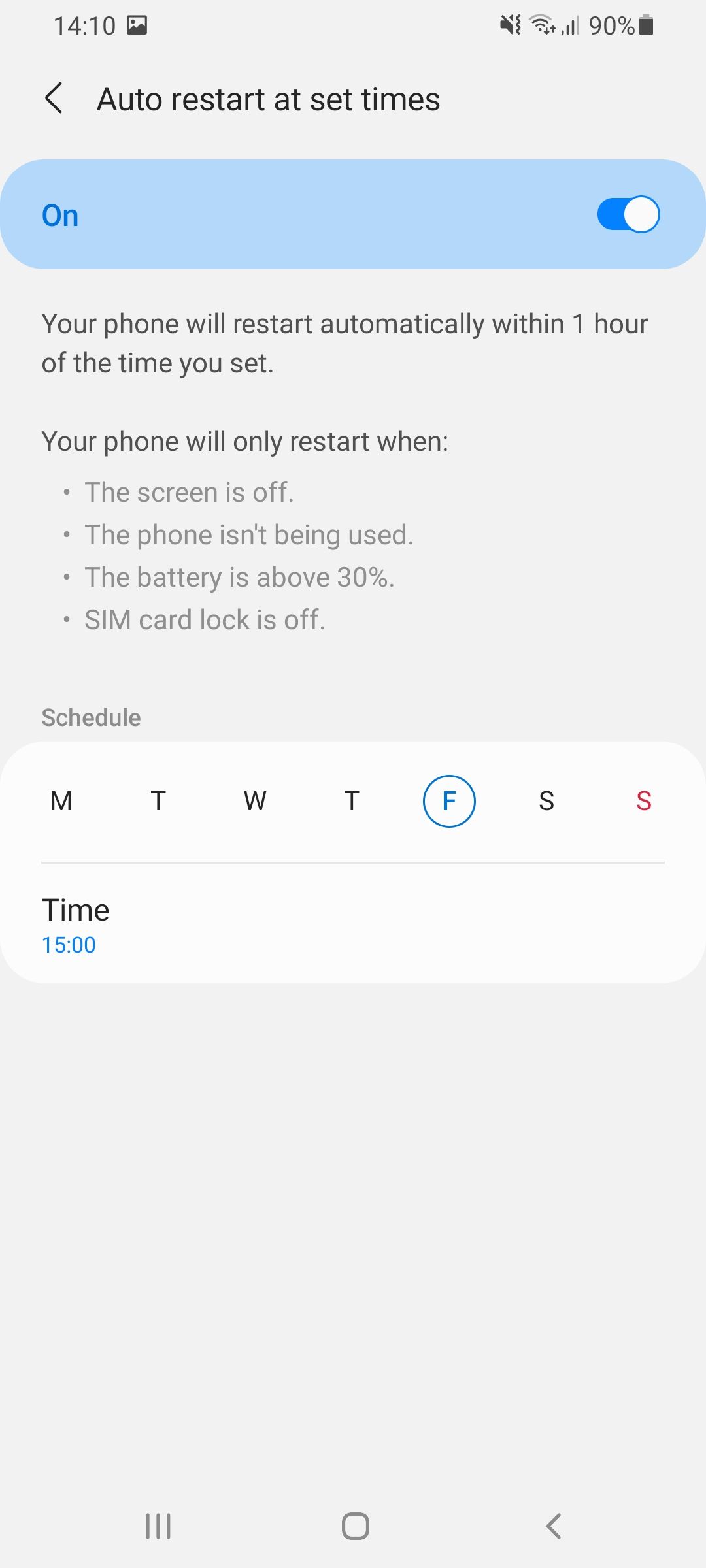 Turn on auto restart