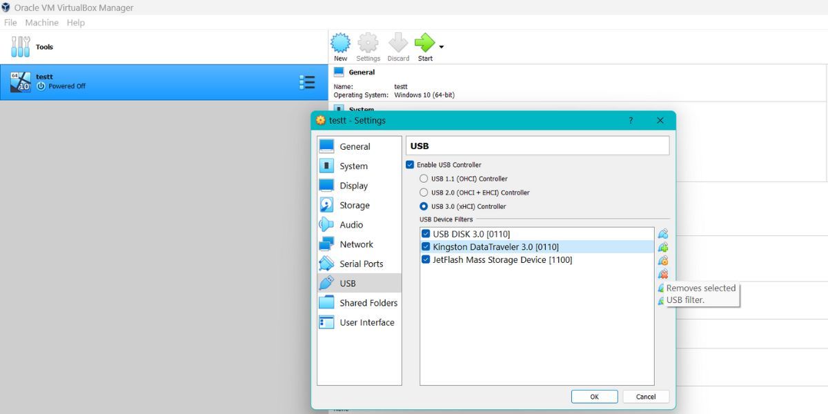 Remove USB Devices In USB Settings