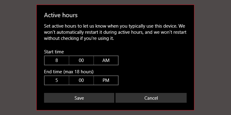 windows 10 active hours