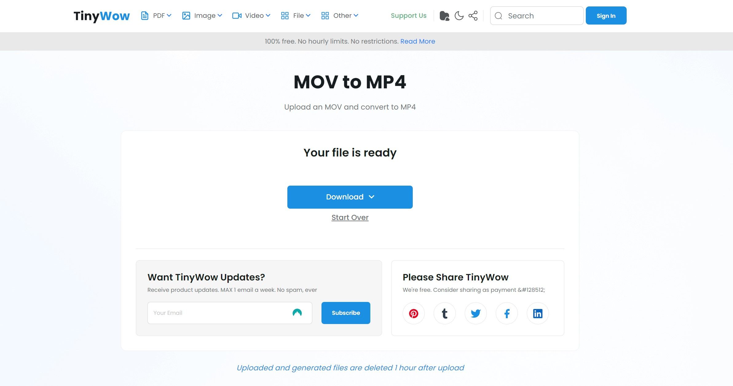 tinywow mov to mp4 download