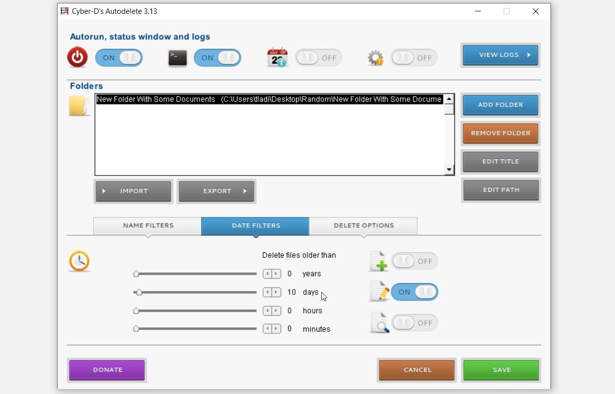 Cyber-D\'s Autodelete App