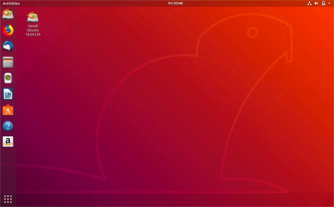 Ubuntu desktop showing Install Ubuntu disk image