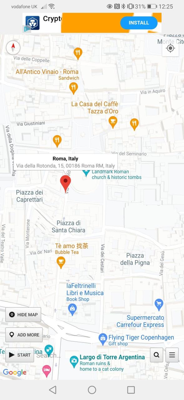 location changer adding first point