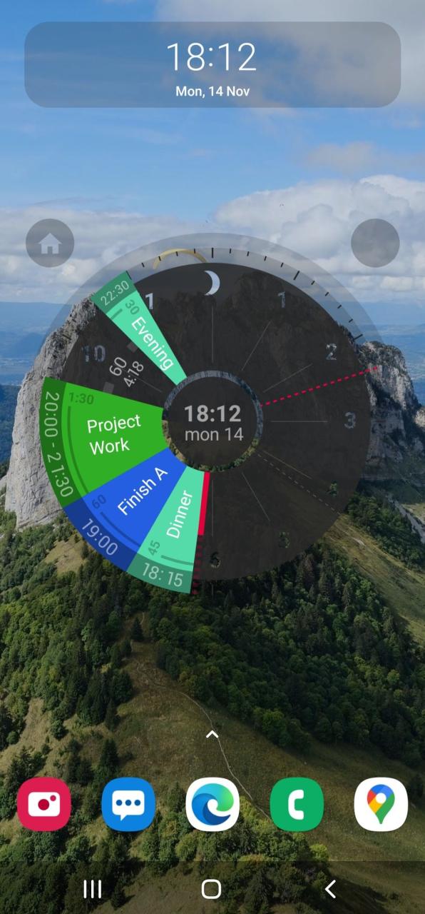Sectograph home widget display
