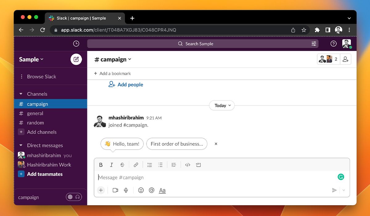 Slack app for Mac