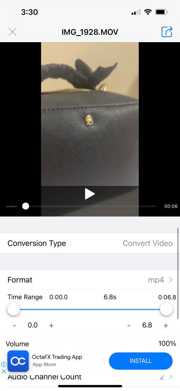 video conversion options on media converter app