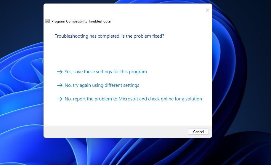 The Yes, save these settings option