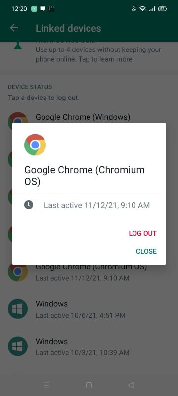 Loging Out of Linked WhatsApp Account