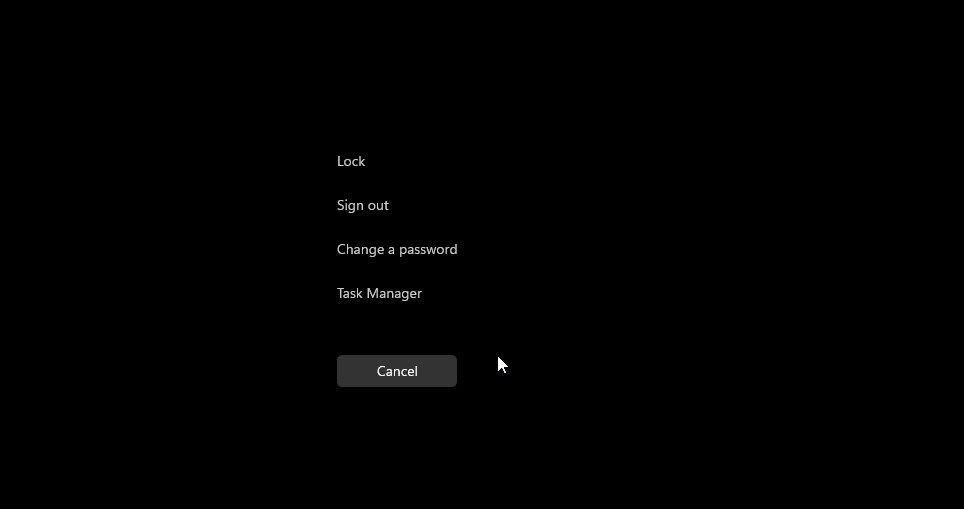 ctrl alt delete change password