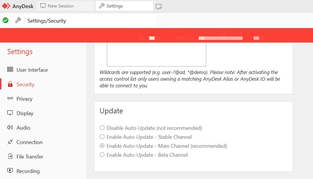 Enable Auto Update option in AnyDesk