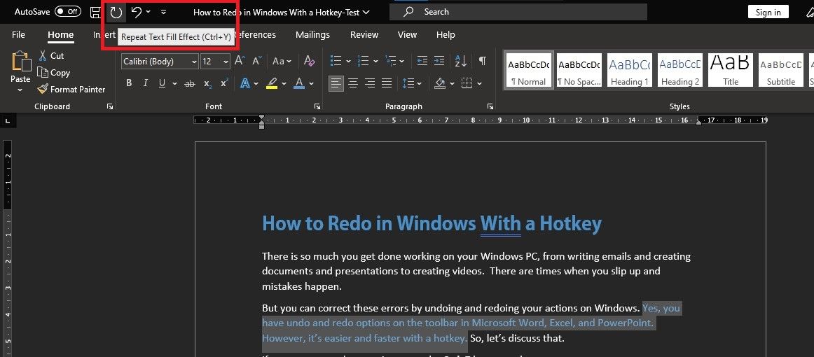 Color of Text Changed Using Repeat Command