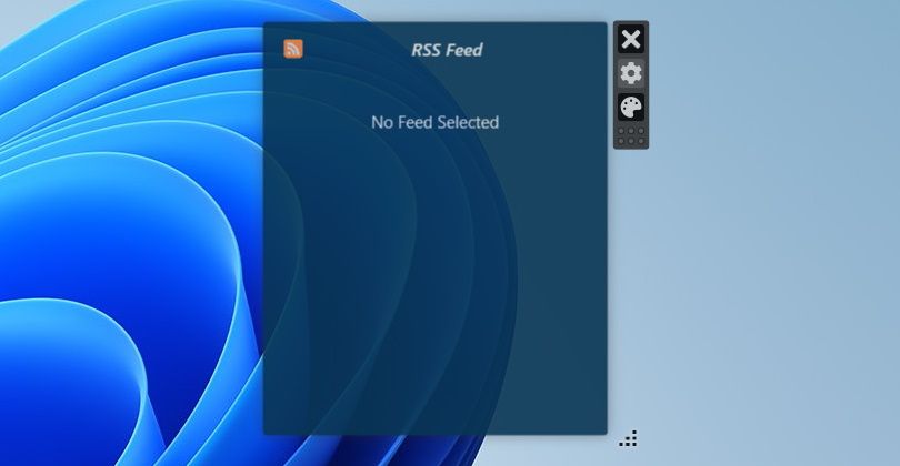 a blank rss feed widget in the Windows 11 desktop