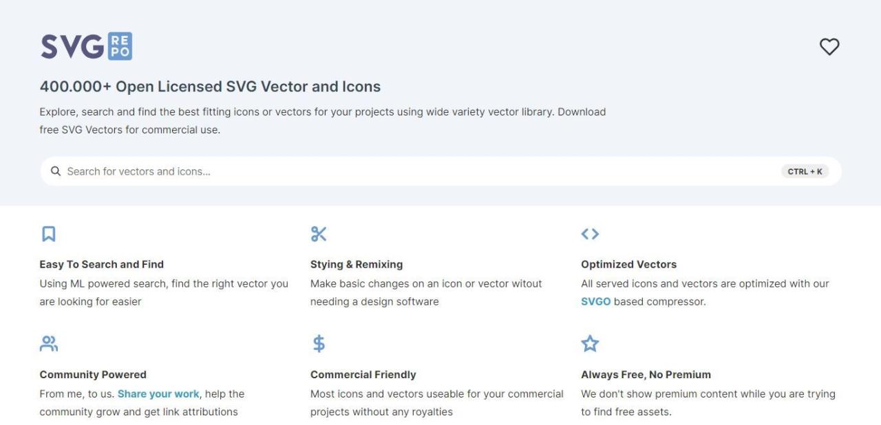 A Screenshot of SVG Repo s Landing Page