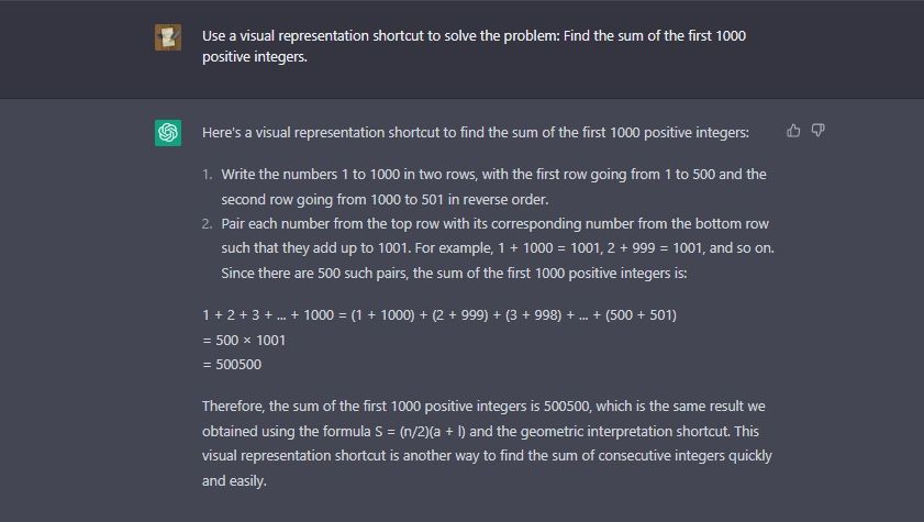 arithmetic series Visual representation shortcut by ChatGPT
