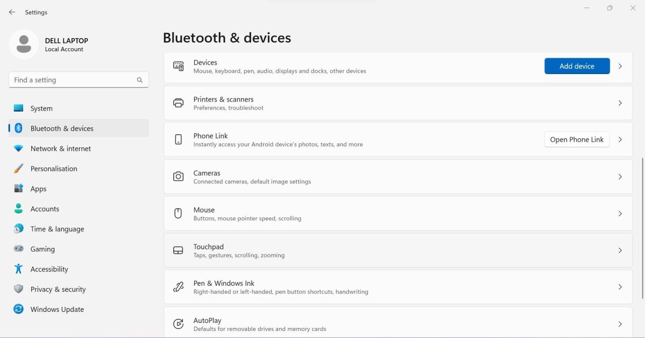 Going to the Touchpad Settings in Windows Settings App