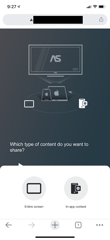 AirStream app on iOS