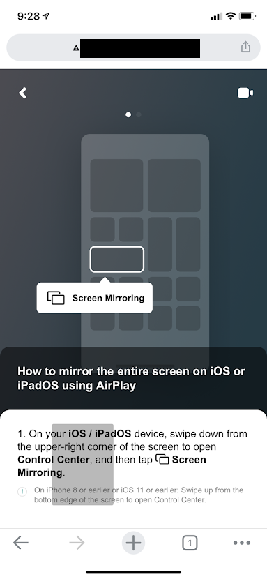 AirStream app instructions for iOS