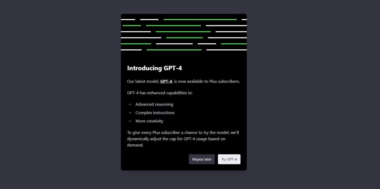 openai gpt4 model chatgpt upgrade