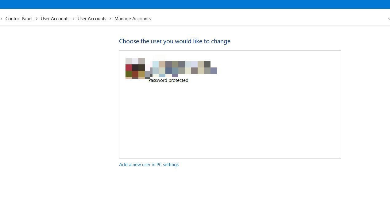 Screenshot Showing How to Add a New User Account in the Control Panel