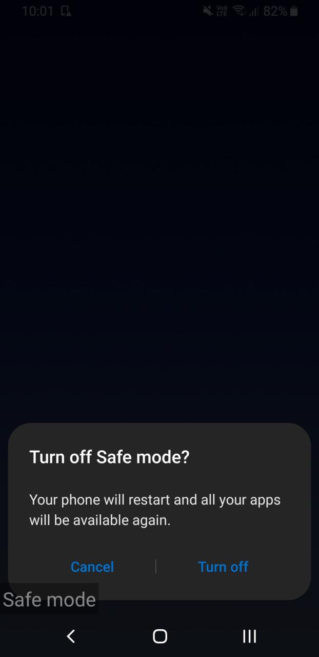 turn off safe mode confirmation on samsung phone