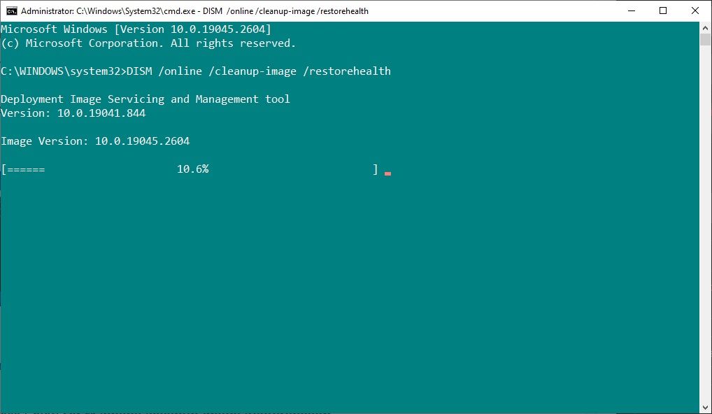 windows 10 command prompt dism command