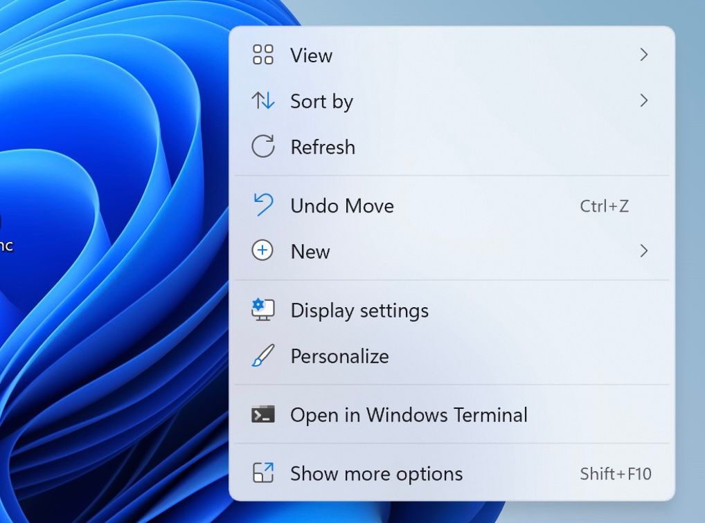 windows context menu