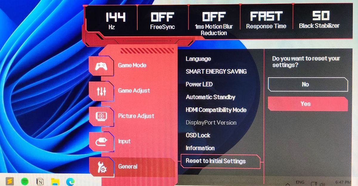 LG Monitor Settings