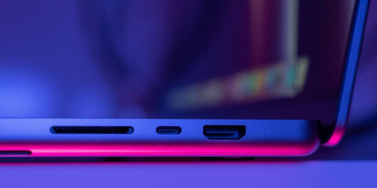 MacBook showing ports