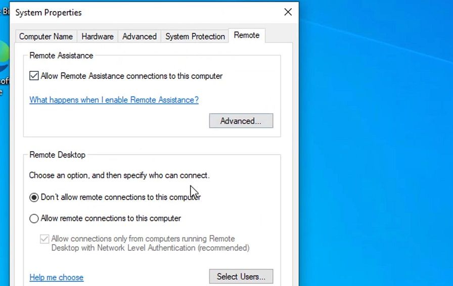 The Allow remote connections option 