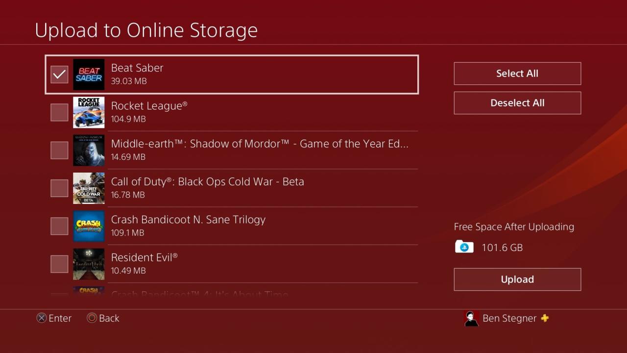 PS4 Upload Save Data