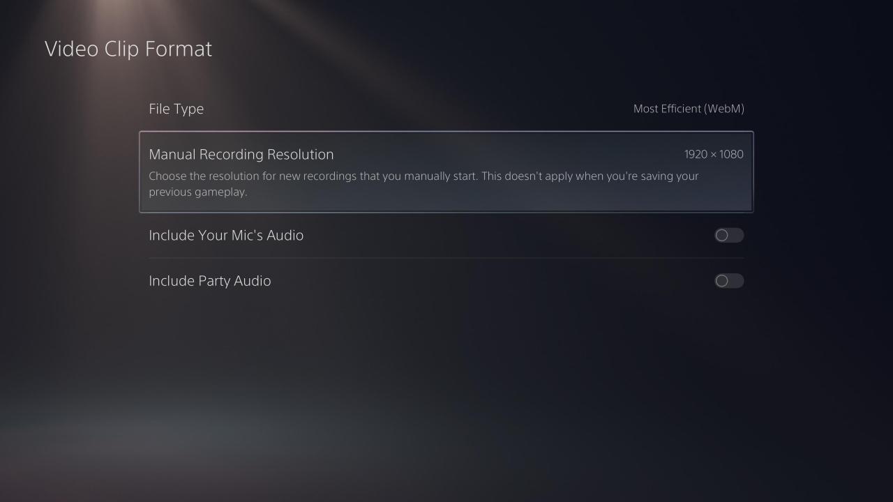 PS5 Video Clip Format