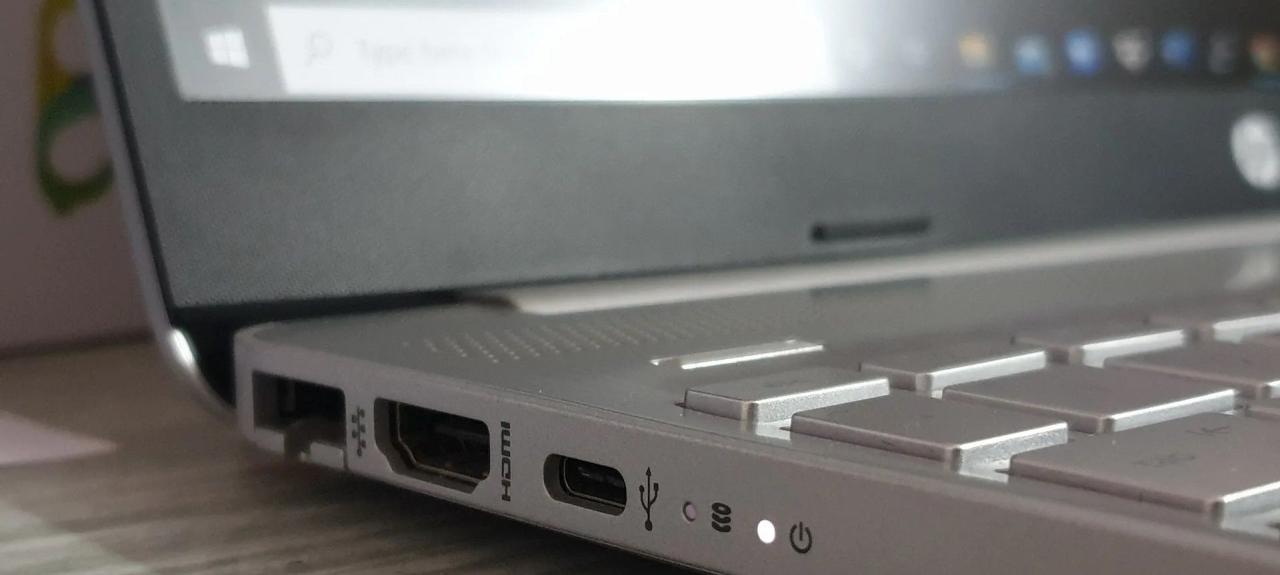 A Close Up Shot of the Ports on a Laptop