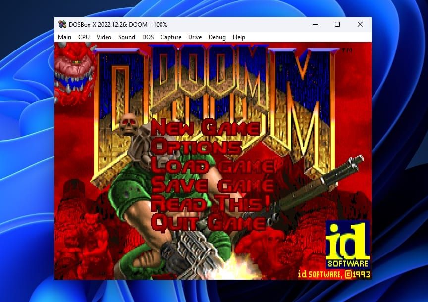 DOSBox-X Doom Running in Window