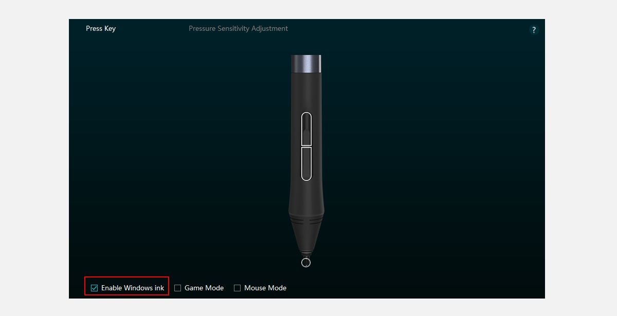 HuionTablet Windows Ink Settings