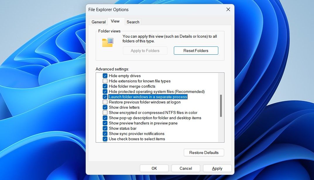 Launch Folder Windows in a Separate Process